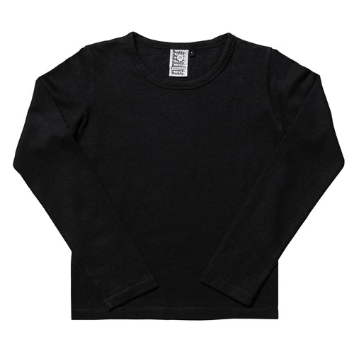 BLACK LONGSLEEVE MINI TEE